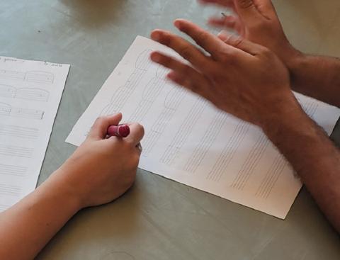 mains en situation de notation